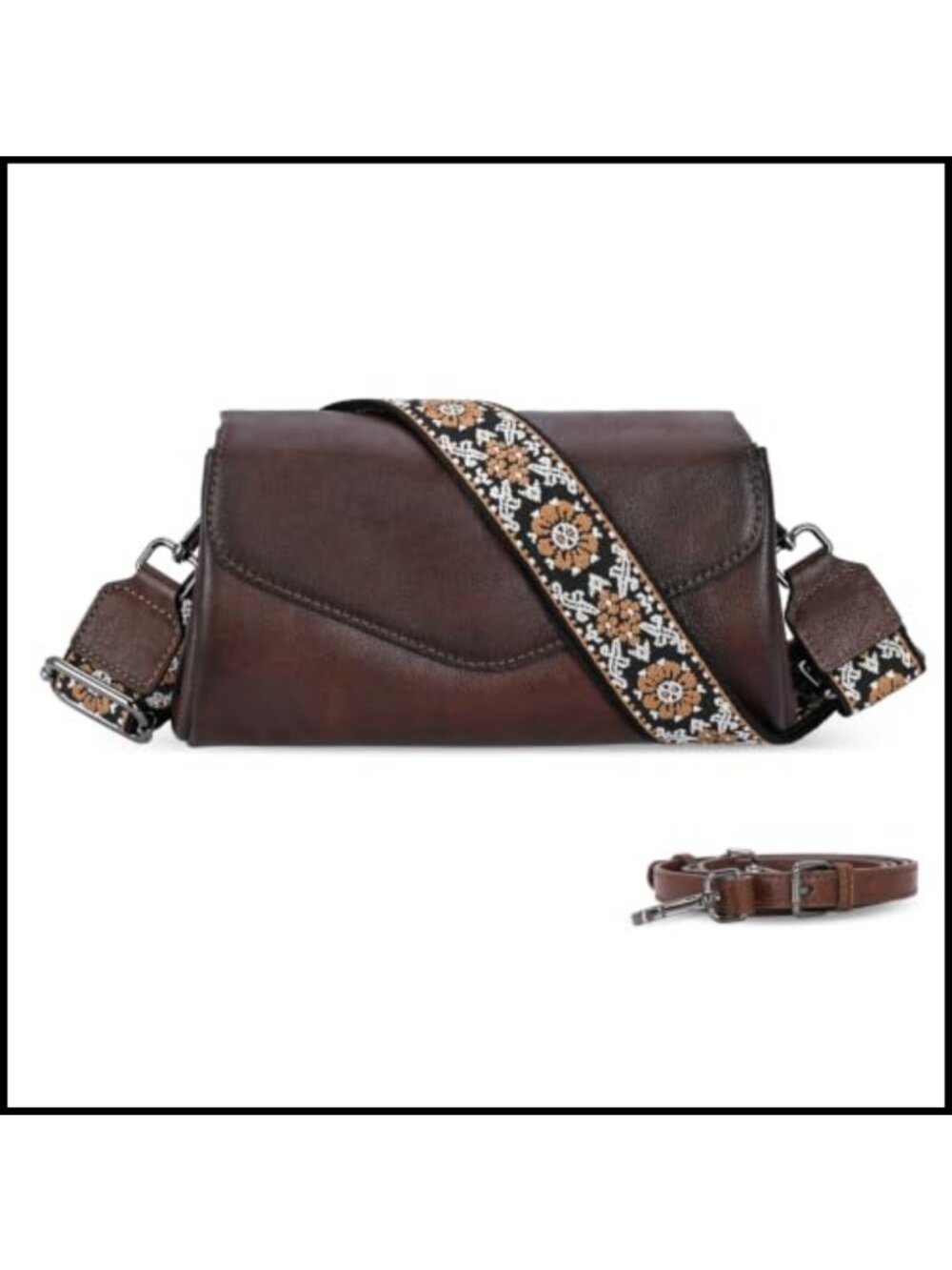 Genuine Leather Crossbody Bag Convertible Shoulder Purse Satchel